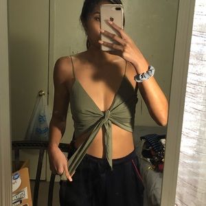 Adjustable knot crop top
